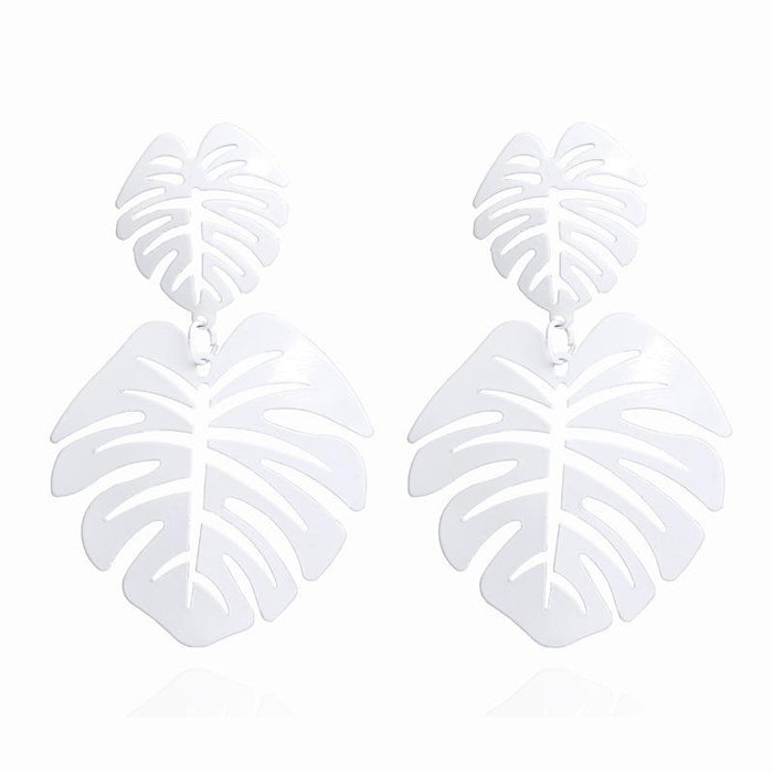 Wholesale earrings candy color romantic hollow leaf shape JDC-ES-xc043 Earrings JoyasDeChina white Wholesale Jewelry JoyasDeChina Joyas De China