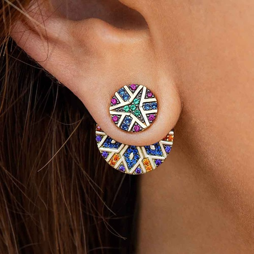 Bulk Jewelry Wholesale Earrings color alloy Asymmetrical diamond retro JDC-ES-yn009 Wholesale factory from China YIWU China