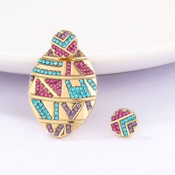 Bulk Jewelry Wholesale Earrings color alloy Asymmetrical diamond retro JDC-ES-yn009 Wholesale factory from China YIWU China