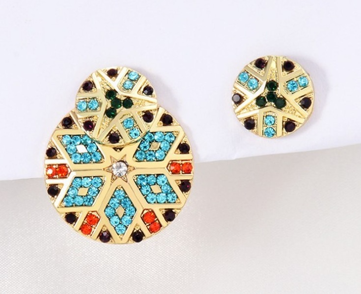 Bulk Jewelry Wholesale Earrings color alloy Asymmetrical diamond retro JDC-ES-yn009 Wholesale factory from China YIWU China