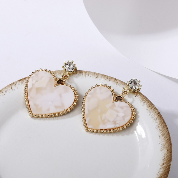 Bulk Jewelry Wholesale Earrings Color alloy female shell star inlaid with diamond resin JDC-ES-yn003 Wholesale factory from China YIWU China