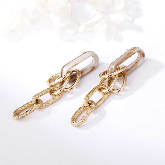 Bulk Jewelry Wholesale Earrings color alloy Stitched geometric chain JDC-ES-yn010 Wholesale factory from China YIWU China