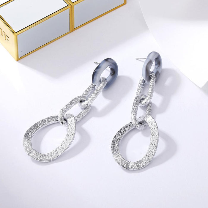 Bulk Jewelry Wholesale Earrings color alloy Stitched geometric chain JDC-ES-yn010 Wholesale factory from China YIWU China