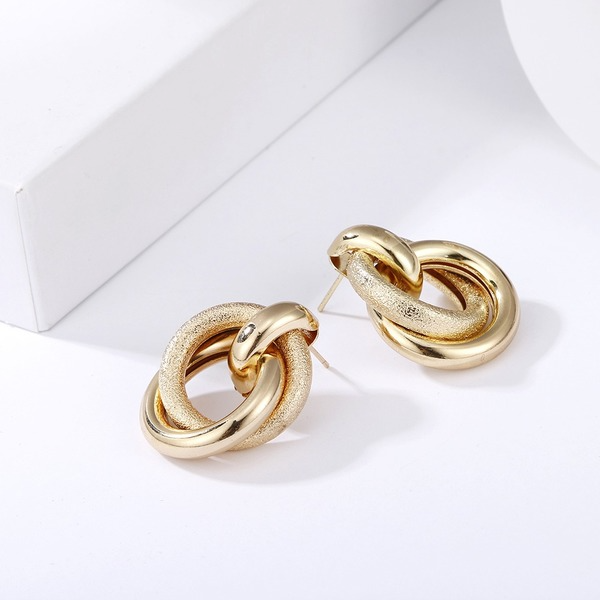 Bulk Jewelry Wholesale Earrings gold alloy Geometric multilayer twist JDC-ES-yn006 Wholesale factory from China YIWU China