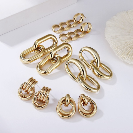 Bulk Jewelry Wholesale Earrings gold alloy Geometric multilayer twist JDC-ES-yn006 Wholesale factory from China YIWU China