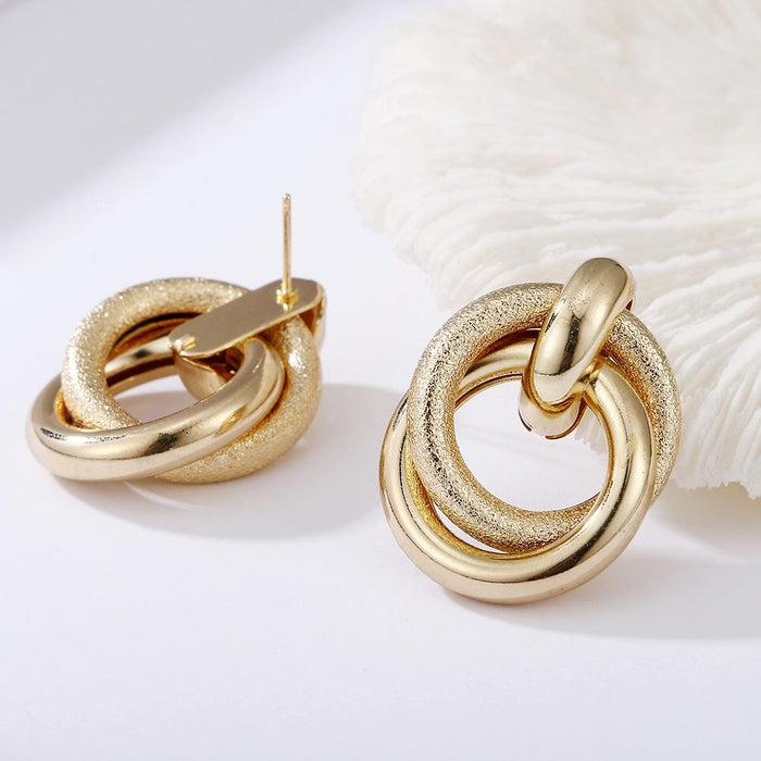 Bulk Jewelry Wholesale Earrings gold alloy Geometric multilayer twist JDC-ES-yn006 Wholesale factory from China YIWU China