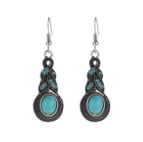 Wholesale earrings punk retro crystal turquoise factory JDC-ES-xc065 Earrings JoyasDeChina E337 Wholesale Jewelry JoyasDeChina Joyas De China