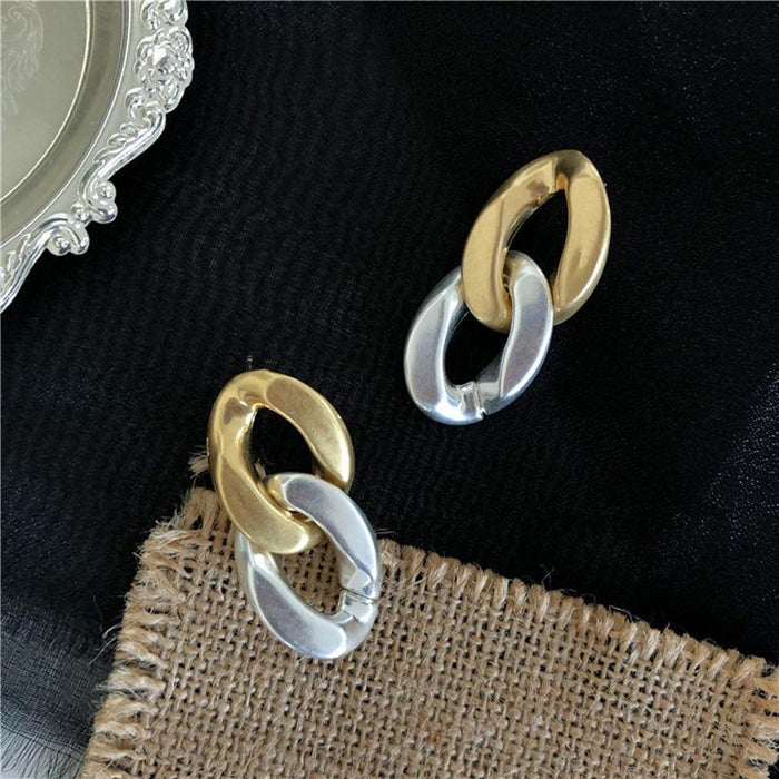 Wholesale earrings pure silver needle matte gold silver geometryJDC-ES-xc051 Earrings JoyasDeChina E293ĄęĄ§????Ąę? Wholesale Jewelry JoyasDeChina Joyas De China