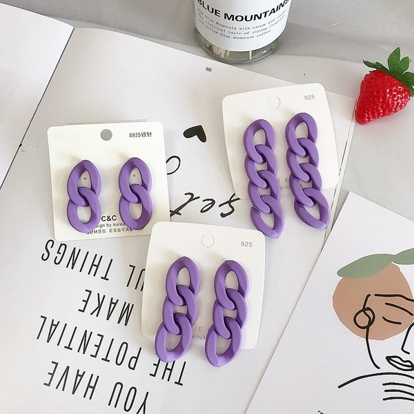 Bulk Jewelry Wholesale earrings tri-color chain candy frosted acrylic long JDC-ES-xc062 Wholesale factory from China YIWU China