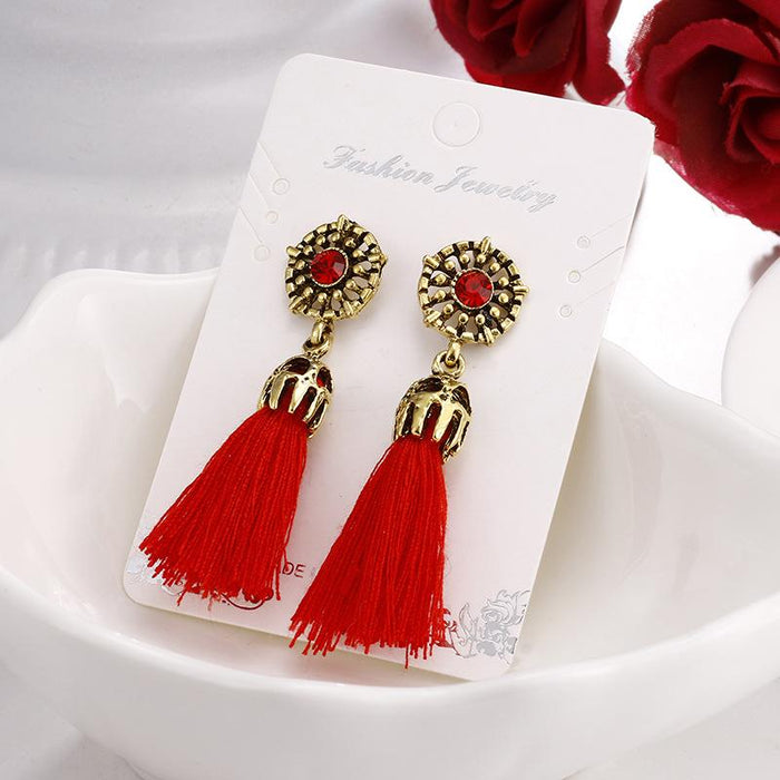 Bulk Jewelry Wholesale earrings velvet tassel stud jDC-ES-b105 Wholesale factory from China YIWU China