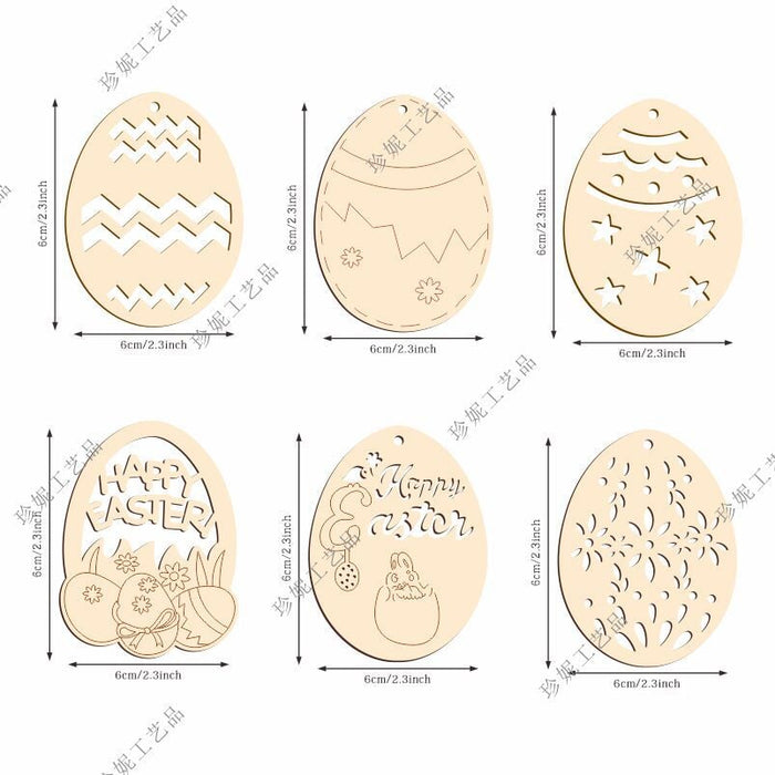 Wholesale Easter Poplar Wood Kids Hand Painted DIY Wood Chips JDC-WC-ZhenN001 珍妮 Wholesale Jewelry JoyasDeChina Joyas De China