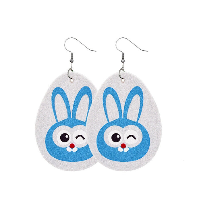 Wholesale Easter Reversible Leather Earrings Cute Print Earrings JDC-ES-ZL001 Earrings 钻拉 10 Wholesale Jewelry JoyasDeChina Joyas De China