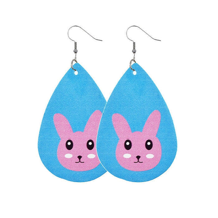 Wholesale Easter Reversible Leather Earrings Cute Print Earrings JDC-ES-ZL001 Earrings 钻拉 16 Wholesale Jewelry JoyasDeChina Joyas De China