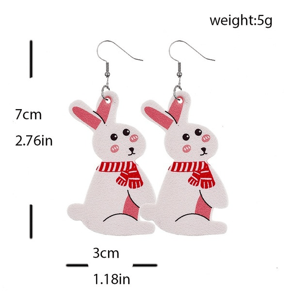 Wholesale Easter Reversible Leather Earrings Cute Print Earrings JDC-ES-ZL001 Earrings 钻拉 Wholesale Jewelry JoyasDeChina Joyas De China