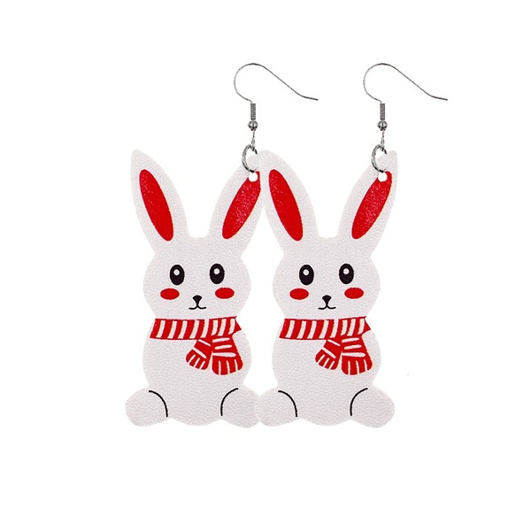 Wholesale Easter Reversible Leather Earrings Cute Print Earrings JDC-ES-ZL001 Earrings 钻拉 Wholesale Jewelry JoyasDeChina Joyas De China