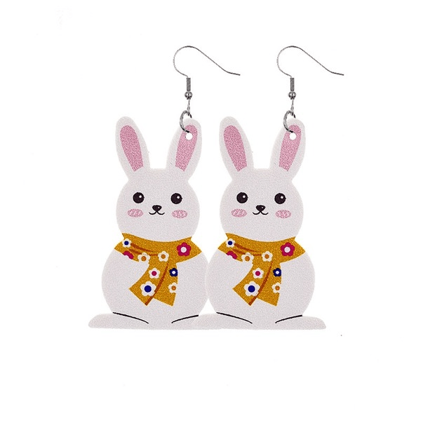 Wholesale Easter Reversible Leather Earrings Cute Print Earrings JDC-ES-ZL001 Earrings 钻拉 Wholesale Jewelry JoyasDeChina Joyas De China