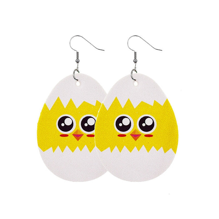 Wholesale Easter Reversible Leather Earrings Cute Print Earrings JDC-ES-ZL001 Earrings 钻拉 9 Wholesale Jewelry JoyasDeChina Joyas De China