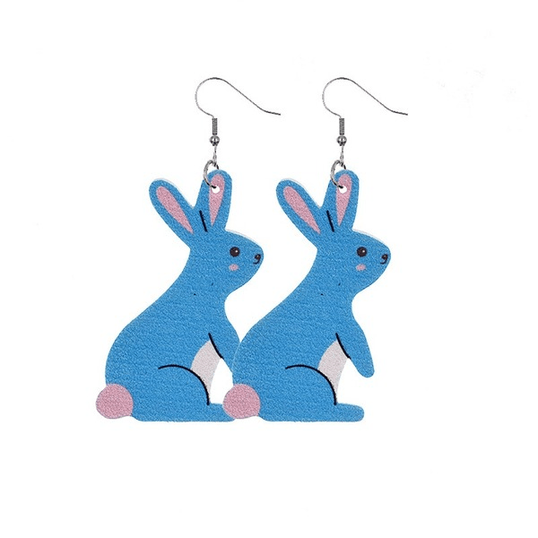 Wholesale Easter Reversible Leather Earrings Cute Print Earrings JDC-ES-ZL001 Earrings 钻拉 Wholesale Jewelry JoyasDeChina Joyas De China