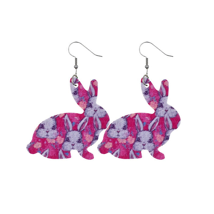 Wholesale Easter Reversible Leather Earrings Cute Print Earrings JDC-ES-ZL002 Earrings 钻拉 13 Wholesale Jewelry JoyasDeChina Joyas De China