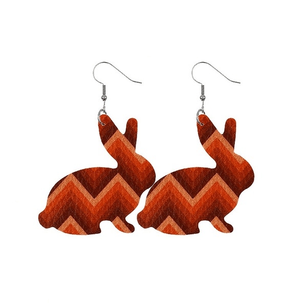 Wholesale Easter Reversible Leather Earrings Cute Print Earrings JDC-ES-ZL002 Earrings 钻拉 Wholesale Jewelry JoyasDeChina Joyas De China