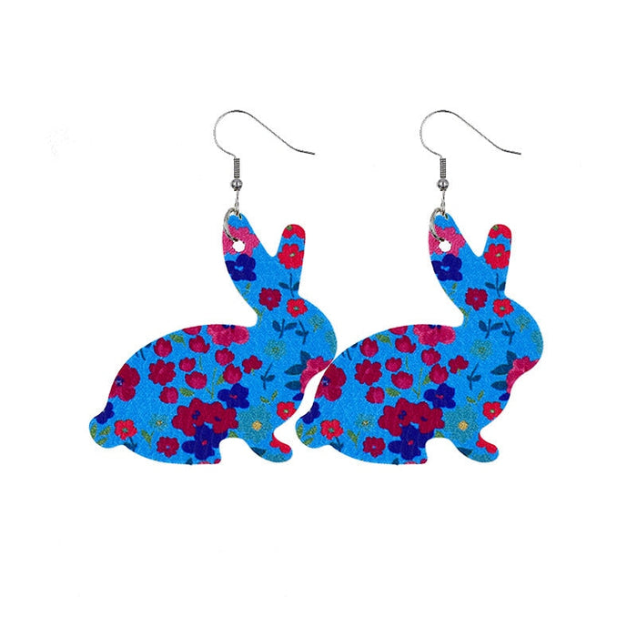 Wholesale Easter Reversible Leather Earrings Cute Print Earrings JDC-ES-ZL002 Earrings 钻拉 20 Wholesale Jewelry JoyasDeChina Joyas De China