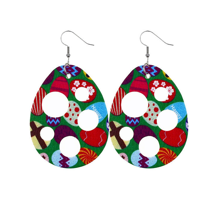 Wholesale Easter Reversible Leather Earrings Cute Print Earrings JDC-ES-ZL002 Earrings 钻拉 7 Wholesale Jewelry JoyasDeChina Joyas De China