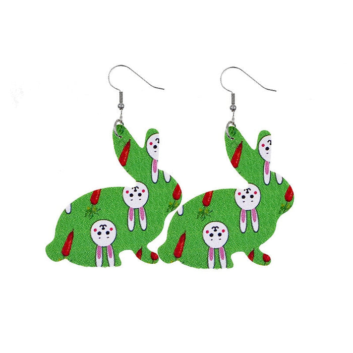 Wholesale Easter Reversible Leather Earrings Cute Print Earrings JDC-ES-ZL002 Earrings 钻拉 9 Wholesale Jewelry JoyasDeChina Joyas De China