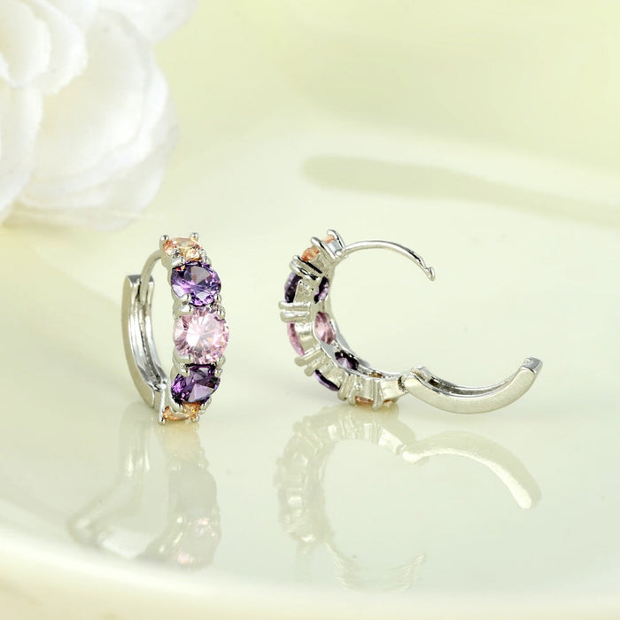 Wholesale Electroplated Copper Zircon Colorful Earrings JDC-ES-MiMeng025 Earrings 米萌 Wholesale Jewelry JoyasDeChina Joyas De China
