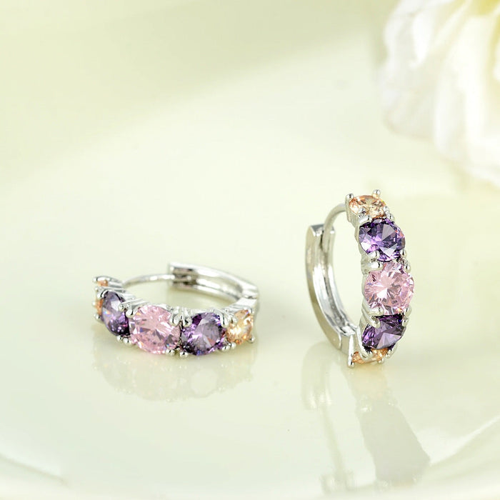 Wholesale Electroplated Copper Zircon Colorful Earrings JDC-ES-MiMeng025 Earrings 米萌 Wholesale Jewelry JoyasDeChina Joyas De China