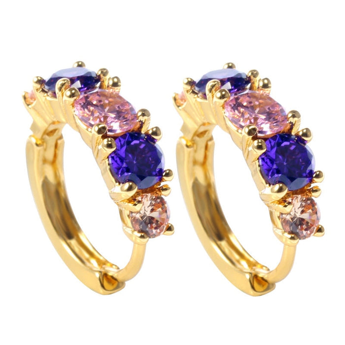 Wholesale Electroplated Copper Zircon Colorful Earrings JDC-ES-MiMeng025 Earrings 米萌 Wholesale Jewelry JoyasDeChina Joyas De China