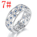 Wholesale Electroplated Copper Zircon Openwork Rings JDC-RS-MiMeng018 Rings 米萌 Blue 7# Wholesale Jewelry JoyasDeChina Joyas De China