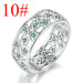 Wholesale Electroplated Copper Zircon Openwork Rings JDC-RS-MiMeng018 Rings 米萌 Green 10# Wholesale Jewelry JoyasDeChina Joyas De China