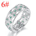 Wholesale Electroplated Copper Zircon Openwork Rings JDC-RS-MiMeng018 Rings 米萌 Green 6# Wholesale Jewelry JoyasDeChina Joyas De China