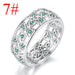 Wholesale Electroplated Copper Zircon Openwork Rings JDC-RS-MiMeng018 Rings 米萌 Green 7# Wholesale Jewelry JoyasDeChina Joyas De China