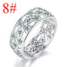 Wholesale Electroplated Copper Zircon Openwork Rings JDC-RS-MiMeng018 Rings 米萌 Green 8# Wholesale Jewelry JoyasDeChina Joyas De China