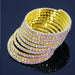 Wholesale electroplated crystal rhinestone 10 row bracelet JDC-BT-Xins001 Bracelet 心饰 Wholesale Jewelry JoyasDeChina Joyas De China