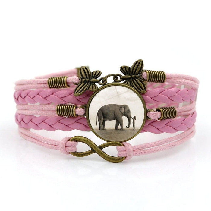 Wholesale elephant and girl time gem bracelet JDC-BT-Hengx003 Bracelets 横湘 pink Wholesale Jewelry JoyasDeChina Joyas De China