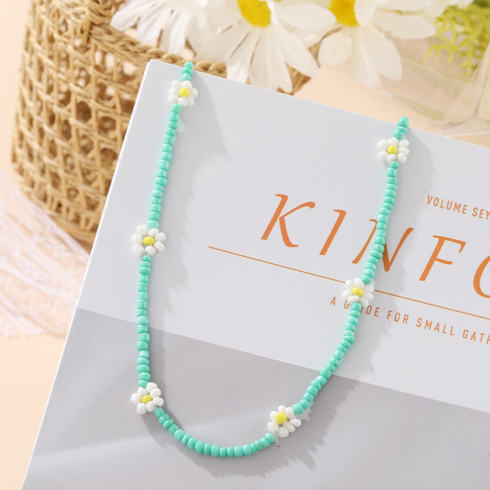 Wholesale ethnic style rice beads flower color small daisy necklace JDC-NE-F040 Necklaces 韩之尚 5402305 Wholesale Jewelry JoyasDeChina Joyas De China