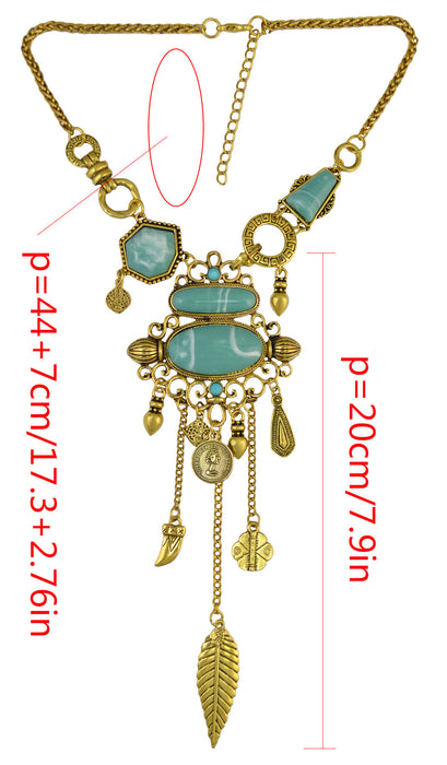 Wholesale ethnic style turquoise alloy necklace JDC-NE-Yunl032 Necklaces 云罗 Wholesale Jewelry JoyasDeChina Joyas De China