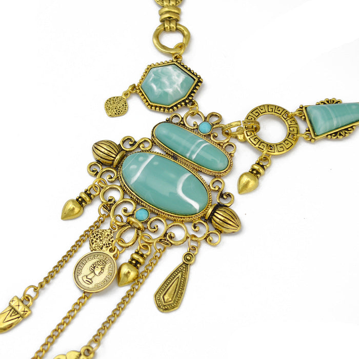 Wholesale ethnic style turquoise alloy necklace JDC-NE-Yunl032 Necklaces 云罗 Wholesale Jewelry JoyasDeChina Joyas De China