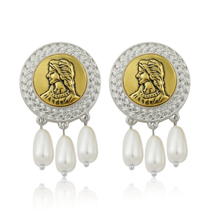 Wholesale ethnic style vintage pearl earrings JDC-ES-ManY013 Earrings 满溢 4 Wholesale Jewelry JoyasDeChina Joyas De China