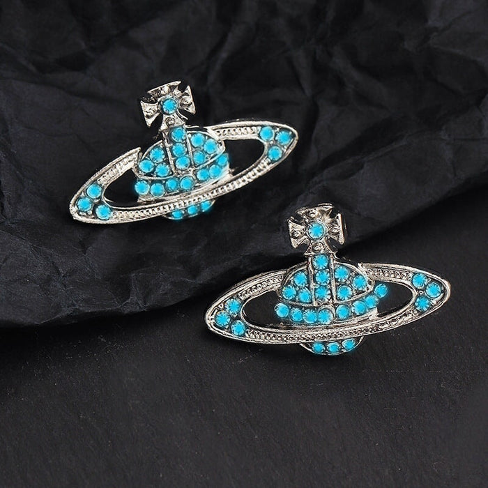 Wholesale European Saturn Diamond Earrings JDC-ES-FanD001 Earrings 繁鼎 Wholesale Jewelry JoyasDeChina Joyas De China