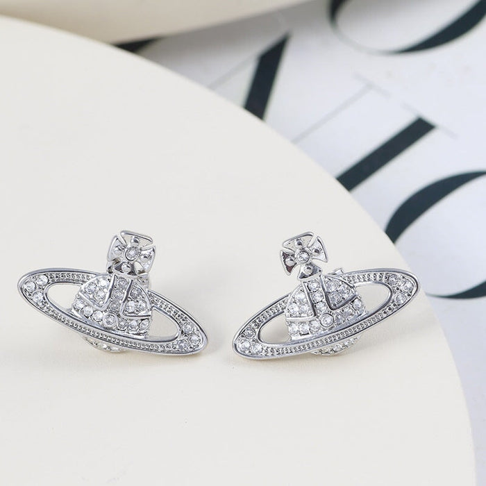 Wholesale European Saturn Diamond Earrings JDC-ES-FanD001 Earrings 繁鼎 Wholesale Jewelry JoyasDeChina Joyas De China