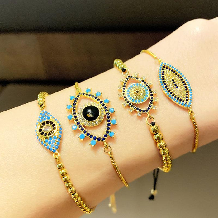 Bulk Jewelry Wholesale Evil Eye Blue Crystal Bracelet JDC-as101 Wholesale factory from China YIWU China