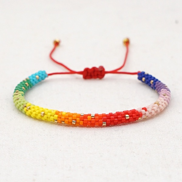 Bulk Jewelry Wholesale Evil's eye Miyuki rice bead rainbow Beaded Bracelet girl JDC-gbh123 Wholesale factory from China YIWU China