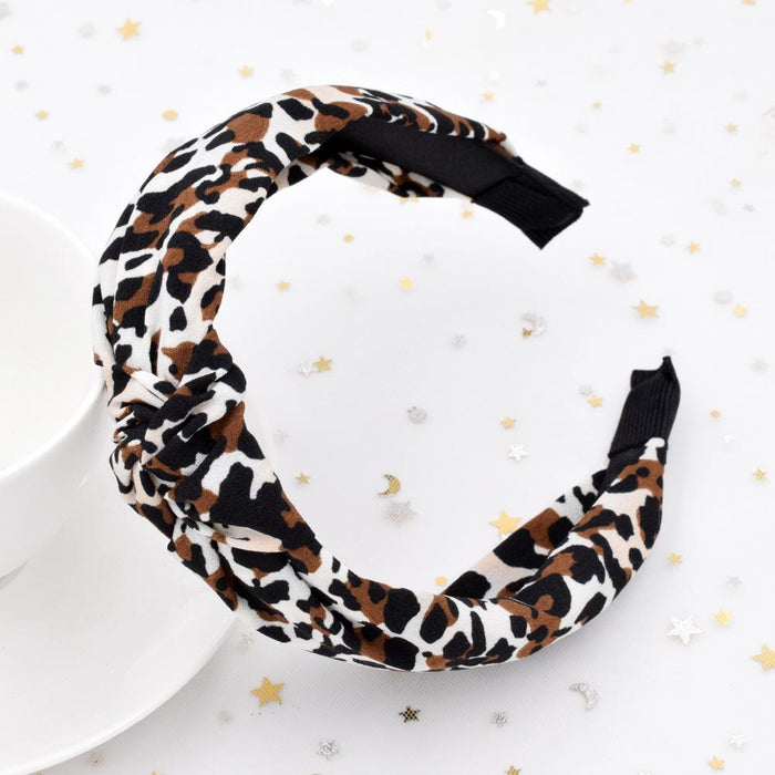 Bulk Jewelry Wholesale Fabric Know Leopard print headband JDC-HD-n003 Wholesale factory from China YIWU China