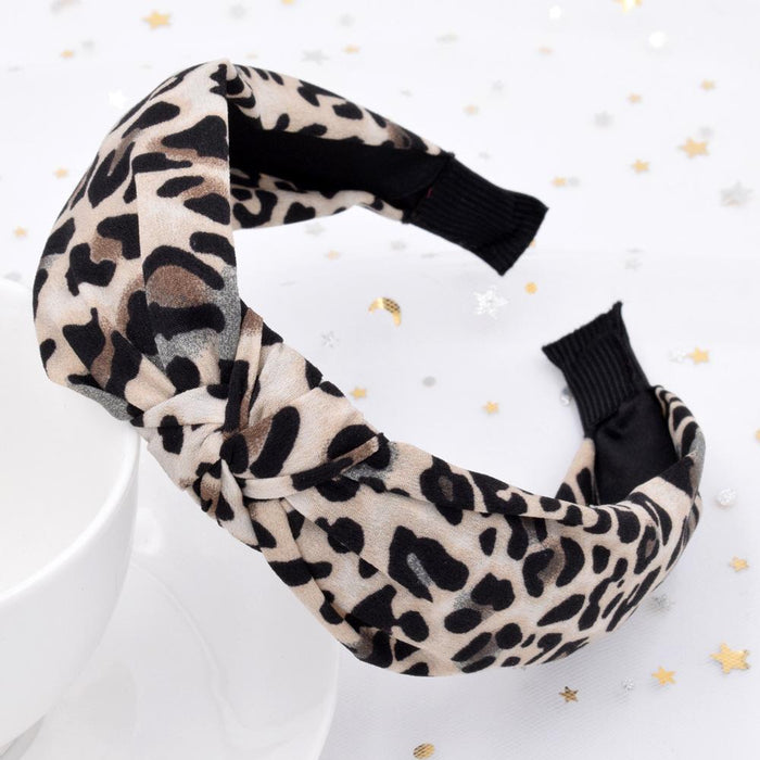 Bulk Jewelry Wholesale Fabric Know Leopard print headband JDC-HD-n003 Wholesale factory from China YIWU China