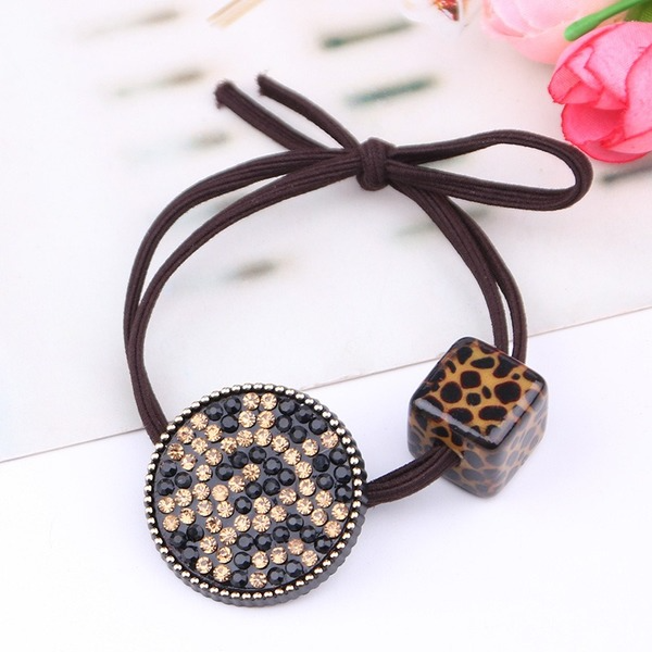 Bulk Jewelry Wholesale fabric leopard print rhinestone Hair Scrunchies JDC-HS-K063 Wholesale factory from China YIWU China