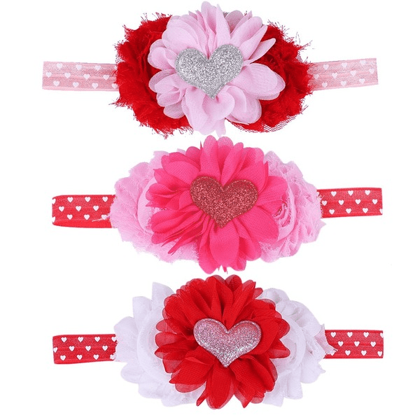 Wholesale Fabric Red Kids Love Heart Stretch Heart Headband JDC-HD-GSQN031 Headband 丘诺 Wholesale Jewelry JoyasDeChina Joyas De China