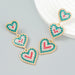Wholesale Fancy Color Diamond Love Multi-Layer Earrings JDC-ES-JL949 Earrings 氿乐 Wholesale Jewelry JoyasDeChina Joyas De China